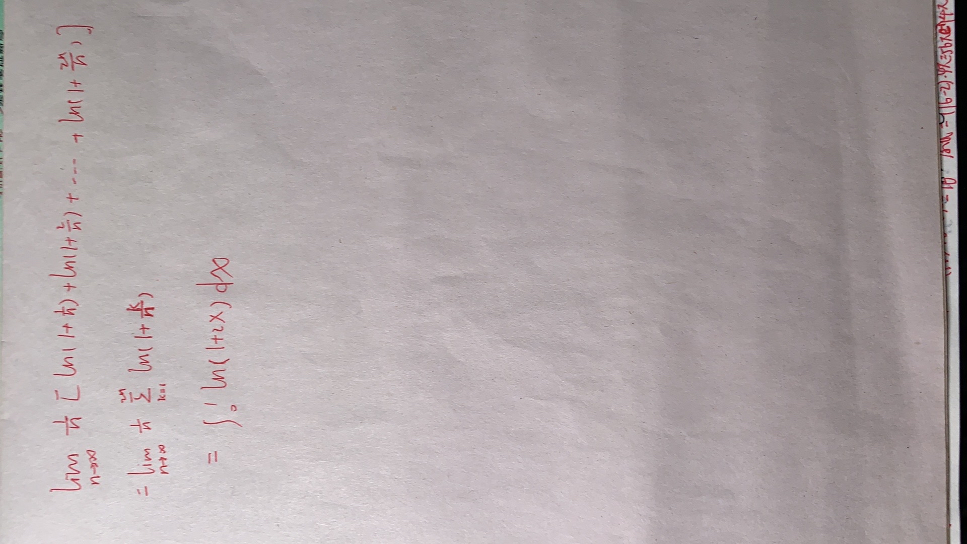 '></div><hr><h3>老师回复问题</h3>k/n就是x,记住,1/n就是dx,k/n的范围就是积分区间<br><div><img class=