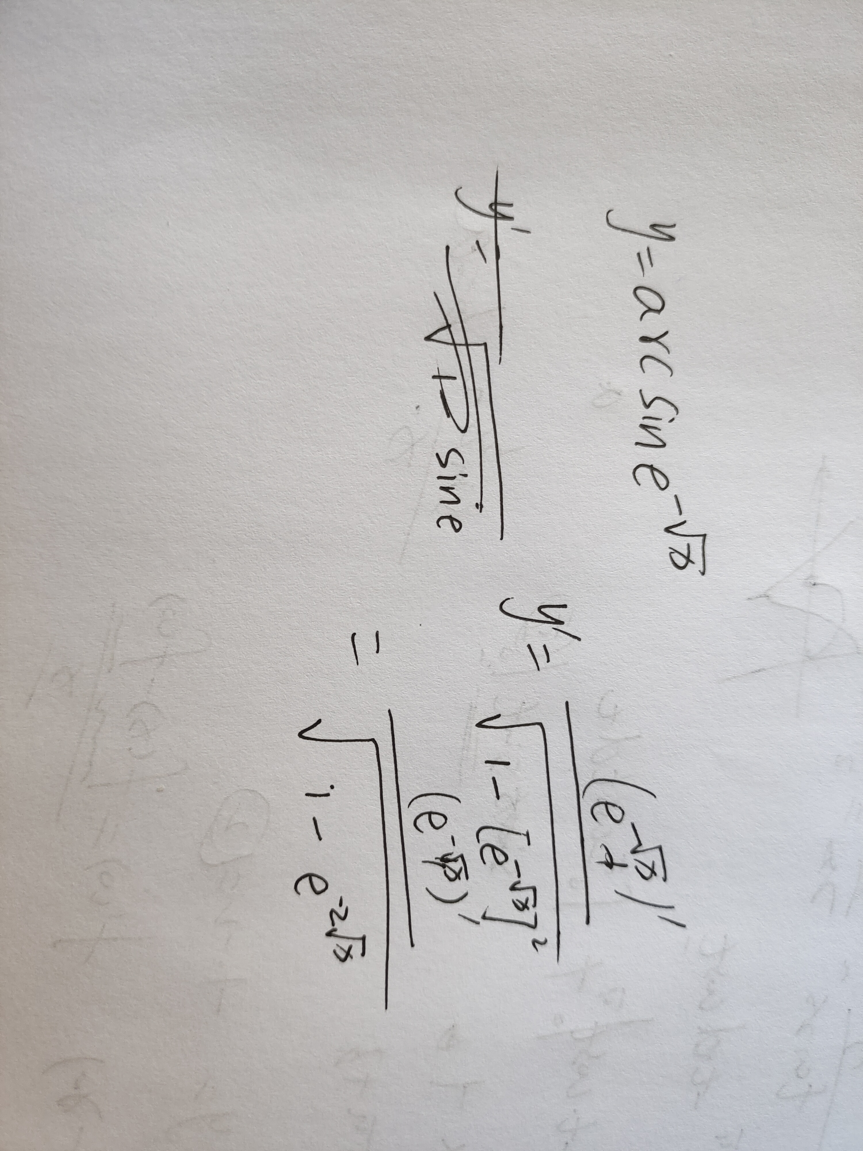 '></div><hr><h3>老师回复问题</h3>因为下面是对arcsinx求导,同学,你写的这个相当于是对复合函数求导:<br><div><img class=